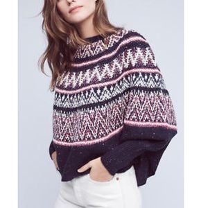 ANTHROPOLOGIE Sleeping On Snow Poncho Sweater